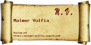 Malmer Vulfia névjegykártya